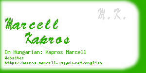 marcell kapros business card